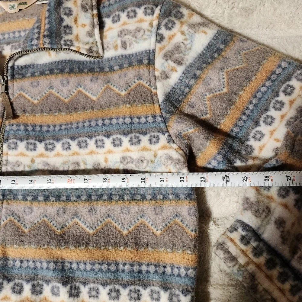 Vtg Haband Fleece Jacket Womens Sz Large Aztec Full Zip Southwest Pockets Warm - Picture 4 of 10